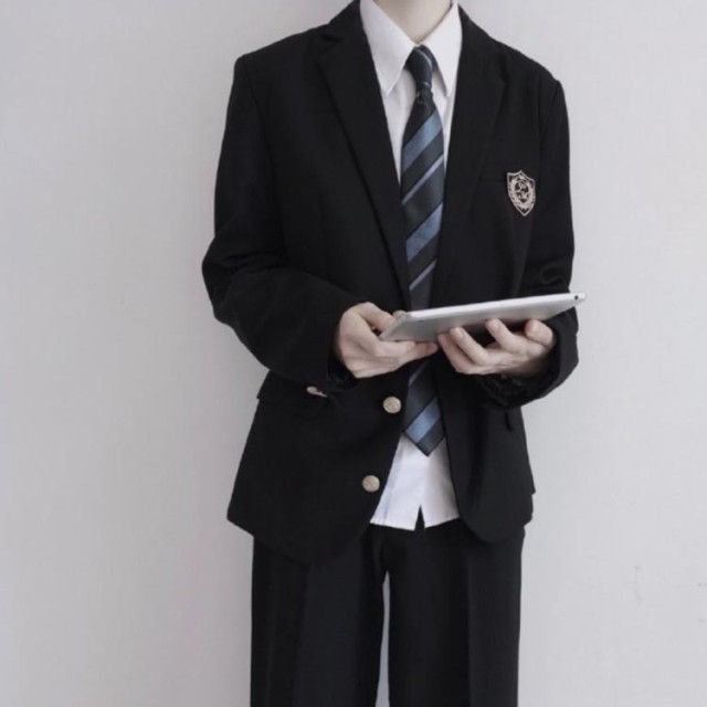 4点セット 男子高校制服 男子 制服 ブレザー スクールジャケット ロングパンツ 長袖 スクールシャツ ネクタイ 無地 スーツ コート フォーマル 学生服 高校生 男子中学生 学生服 大きいサイズ スクール 文化祭 入学式 卒業式 学生の通販は