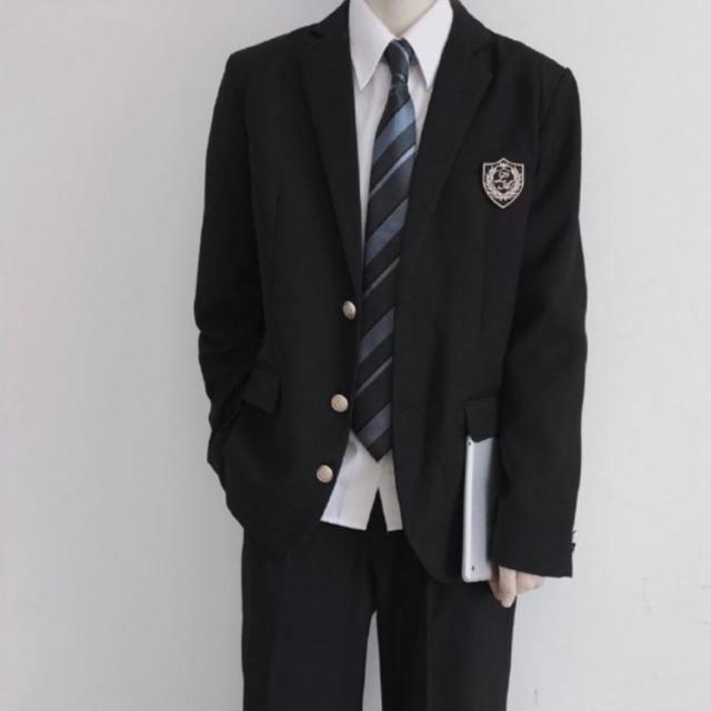 4点セット 男子高校制服 男子 制服 ブレザー スクールジャケット ロングパンツ 長袖 スクールシャツ ネクタイ 無地 スーツ コート フォーマル 学生服 高校生 男子中学生 学生服 大きいサイズ スクール 文化祭 入学式 卒業式 学生の通販は