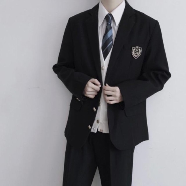 4点セット 男子高校制服 男子 制服 ブレザー スクールジャケット ロングパンツ 長袖 スクールシャツ ネクタイ 無地 スーツ コート フォーマル 学生服 高校生 男子中学生 学生服 大きいサイズ スクール 文化祭 入学式 卒業式 学生の通販は