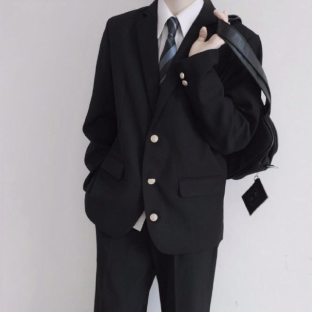4点セット 男子高校制服 男子 制服 ブレザー スクールジャケット ロングパンツ 長袖 スクールシャツ ネクタイ 無地 スーツ コート フォーマル 学生服 高校生 男子中学生 学生服 大きいサイズ スクール 文化祭 入学式 卒業式 学生の通販は
