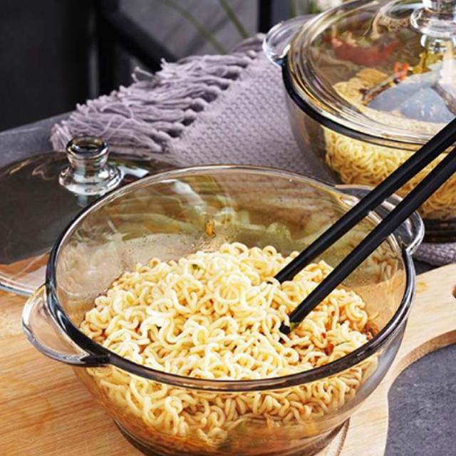 3個セット 耐熱 ガラス ボウル 取っ手付き 両手鍋 蓋付き 1000ml 14cm