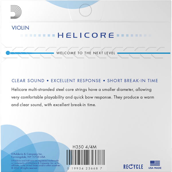 ダダリオ H350 4/4M バイオリン弦セット(4/4スケール)D'Addario　Helicore Octave Violin Strings[H35044M] 返品種別A_2