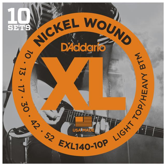 ダダリオ EXL140-10P エレキギター弦　EXL140×10Pセット（Light Top/Heavy Bottom）D'Addario　XL NICKEL[EXL14010P] 返品種別A