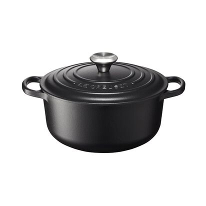 ル・クルーゼ 【IH対応】　シグニチャー ココット・ロンド 24cm　ブラックマットホーロー　(マットブラック) 21177240000430返品種別A