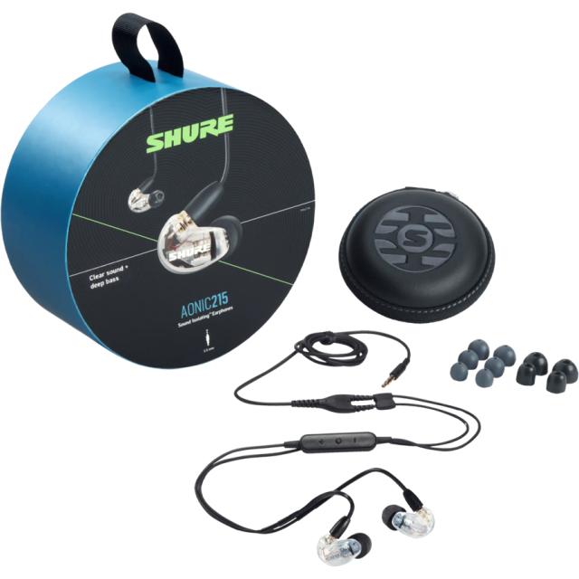 シュア SE215DYCL+UNI-A ダイナミック密閉型カナルイヤホン (クリアー)SHURE AONIC 215[SE215DYCLUNIA] 返品種別A_2