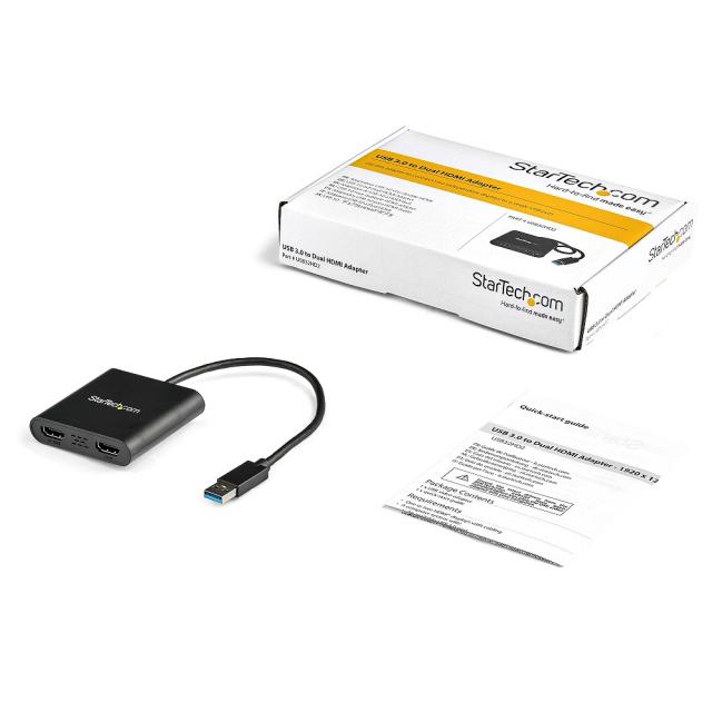 スターテック USB32HD2 USB 3.0 - HDMI×2 デュアルモニタ変換アダプター 4K/30Hz対応[USB32HD2] 返品種別A_4
