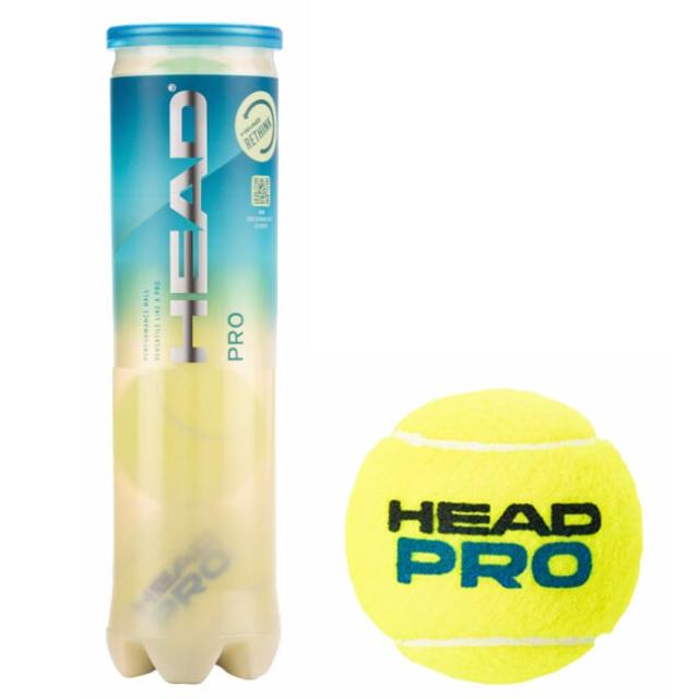 HEAD(ヘッド) HTM-571714 硬式テニスボール HEAD PRO(ヘッドプロ) 4球入りボトル[HTM571714] 返品種別A