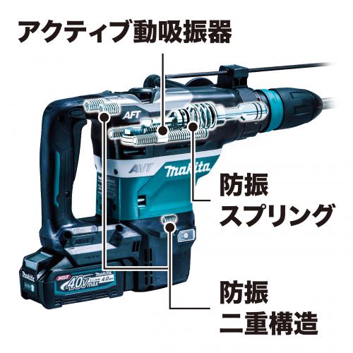 マキタ HR005GRMX 充電式ハンマドリル 40mm (バッテリBL4040×2個・充電器DC40RA・ケース付き)makita[HR005GRMXマキタ] 返品種別B_2