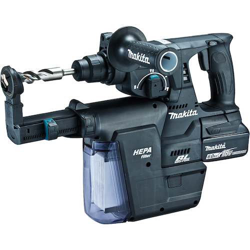 マキタ 18V 充電式ハンマドリル 24mm (黒) SDSプラス (バッテリBL1860B(6.0Ah)×2本・充電器DC18RF付き) makita HR244DGXVB返品種別B