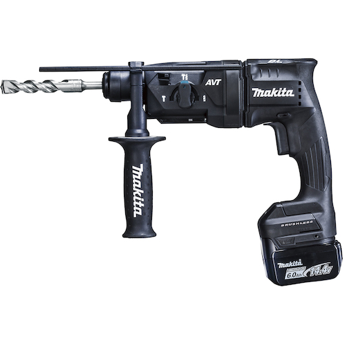 マキタ 14.4V 充電式ハンマドリル 18mm (黒) SDSプラス (バッテリBL1460B(6.0Ah)×2本・充電器DC18RF付き) makita HR181DRGXB返品種別B