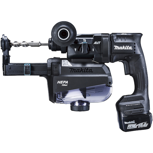 マキタ HR181DGXVB 14.4V 充電式ハンマドリル 18mm (黒) SDSプラス (バッテリBL1460B(6.0Ah)×2本・充電器DC18RF・集じんシステムDX05付き)makita[HR181DGXVBマキタ] 返品種別B