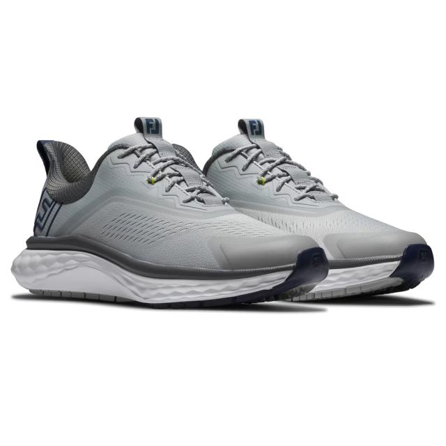 フットジョイ メンズ スパイクレスゴルフシューズ MEN’S FJ クオンタム LACED（グレー/ホワイト・サイズ：28.0cm） 56991W100返品種別A