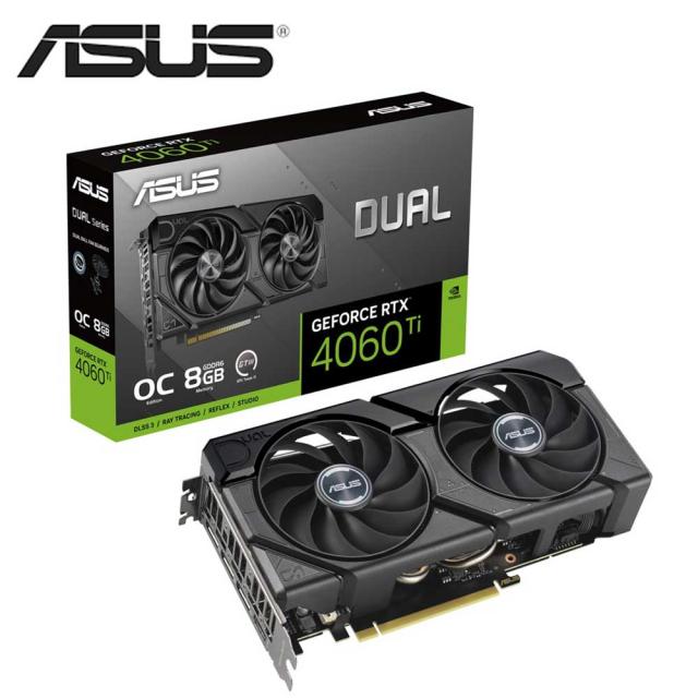 ASUS｜エイスース DUALRTX4060TIO8GEVO ASUS Dual GeForce RTX 4060 Ti OC Edition 8GB GDDR6【国内正規品】パワフルな2つのAxial-techファンと2.5スロット設計で幅広い互換性を実現[DUALRTX4060TIO8GEVO] 返品種別B