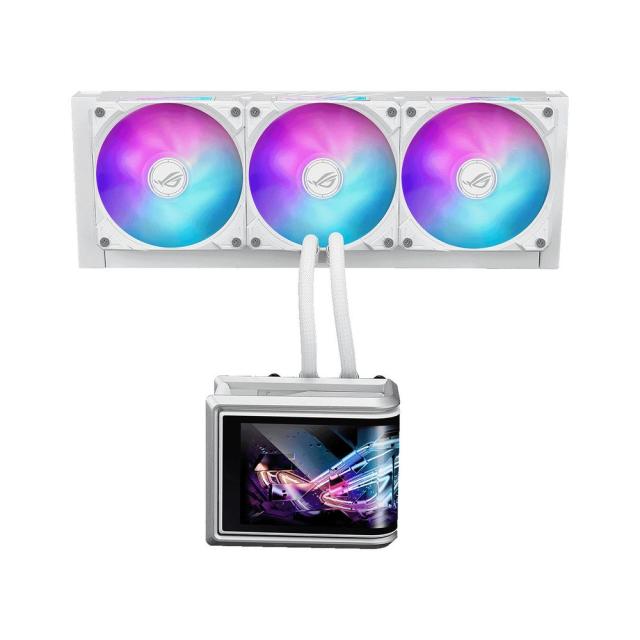 ASUS｜エイスース ROG RYUO IV SLC 360 ARGB WHT ASUS ROG Ryuo IV SLC 360 ARGB White Edition オールインワン簡易水冷CPUクーラー (フルカラー2K AMOLED、ARGBトリプルファン)[ROGRYUOIVSLC360A] 返品種別B_1