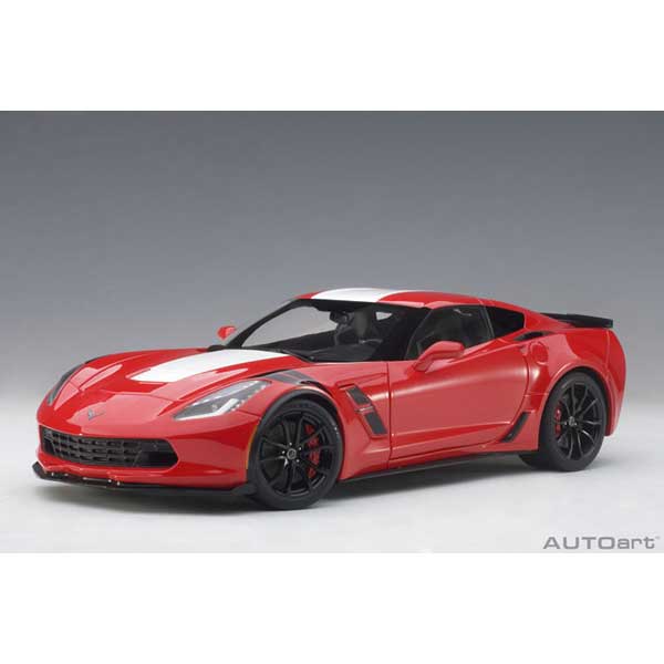 オートアート 1/18 シボレー コルベット (C7) グランスポーツ(レッド/ホワイト・ストライプ)【71274】ミニカー 返品種別B