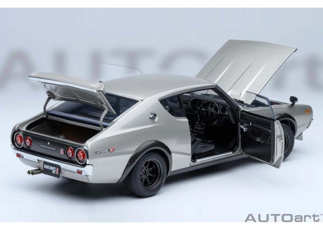 オートアート 1/18 日産 スカイライン 2000GT-R （KPGC110） チューンド・バージョン （シルバー）【77466】ミニカー 返品種別B