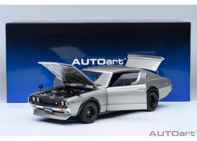 オートアート 1/18 日産 スカイライン 2000GT-R （KPGC110） チューンド・バージョン （シルバー）【77466】ミニカー 返品種別B