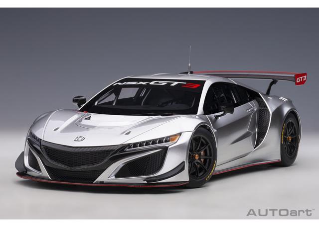 オートアート 1/18 ホンダ NSX GT3 2018 （ハイパー・シルバー）※開閉無【81897】ミニカー 返品種別B