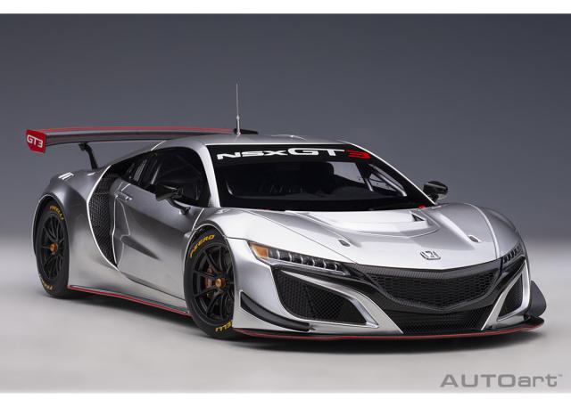 オートアート 1/18 ホンダ NSX GT3 2018 （ハイパー・シルバー）※開閉無【81897】ミニカー 返品種別B