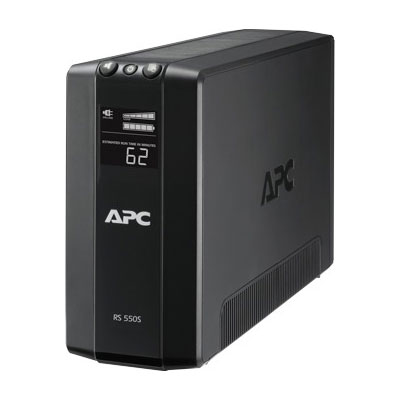 シュナイダーエレクトリック（APC） BR550S-JP APC UPS RSシリーズ 単相100V 550VA/330W ラインインタラクティブ方式 正弦波 タワー型 長寿命バッテリー 3年保証無停電電源装置（UPS） コンセント数3＋3個 中小企業/ご家庭向け[BR550SJP] 返品種別B