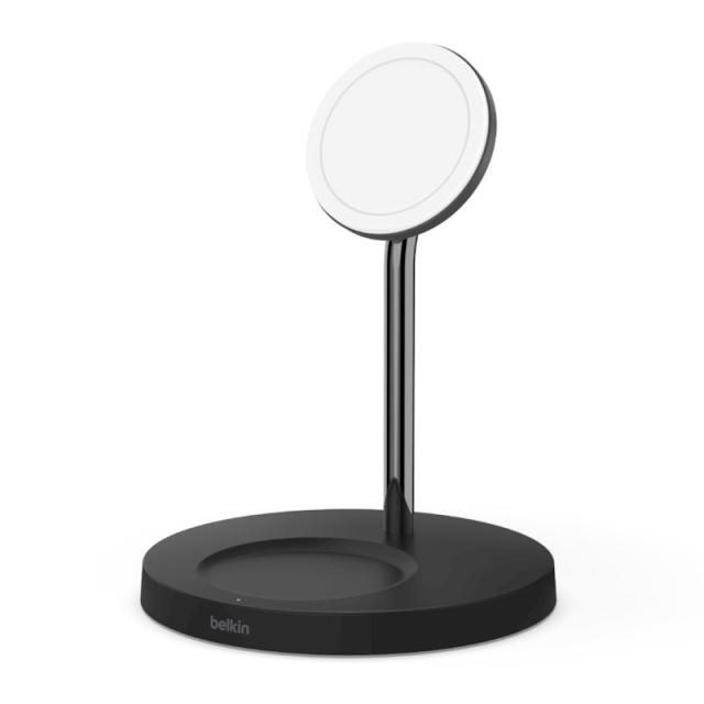 BELKIN WIZ010DQBK BOOST↑CHARGE PRO MagSafe対応 2-in-1磁気ワイヤレス充電スタンド（ブラック）[WIZ010DQBK] 返品種別A