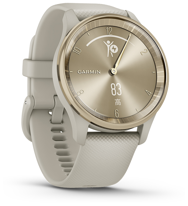 ガーミン vivomove Trend French Gray/Cream Gold 【Suica対応】 スマートウォッチ 010-02665-72[0100266572] 返品種別A_3