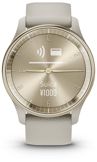 ガーミン vivomove Trend French Gray/Cream Gold 【Suica対応】 スマートウォッチ 010-02665-72[0100266572] 返品種別A_9