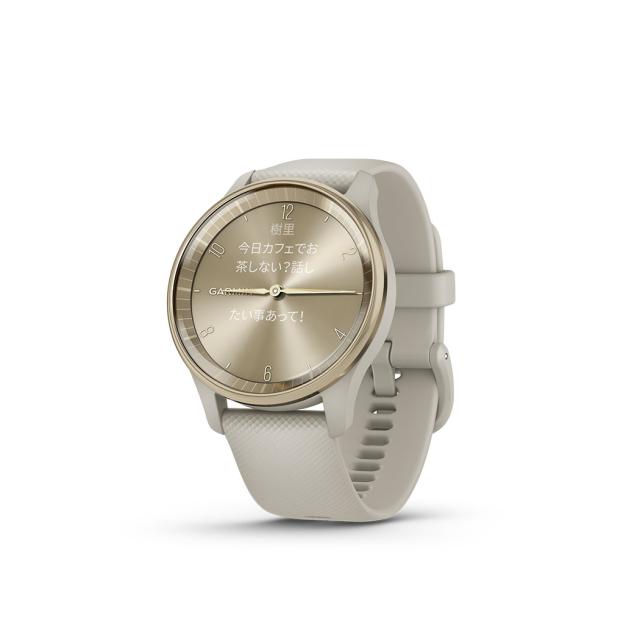 ガーミン vivomove Trend French Gray/Cream Gold 【Suica対応】 スマートウォッチ 010-02665-72[0100266572] 返品種別A_12