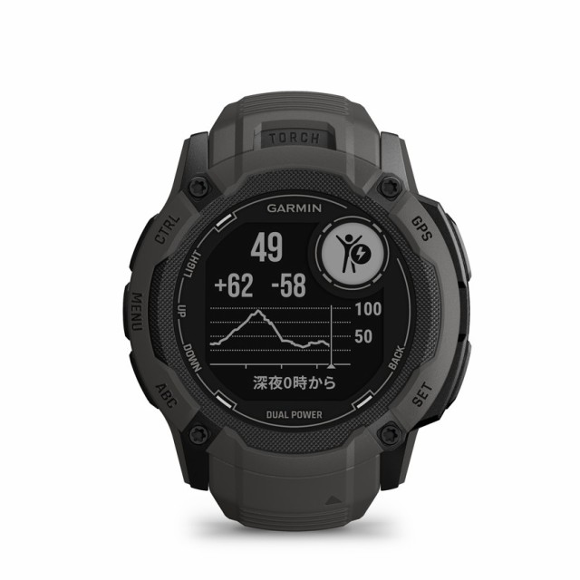 ガーミン Instinct 2X Dual Power Graphite　【Suica対応】スマートウォッチ 010-02805-22[0100280522] 返品種別Aの通販は