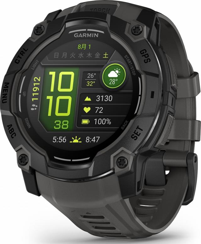 ガーミン Instinct 3 AMOLED 50mm Black / Charcoal【Suica対応】スマートウォッチ 010-03020-30[0100302030] 返品種別A