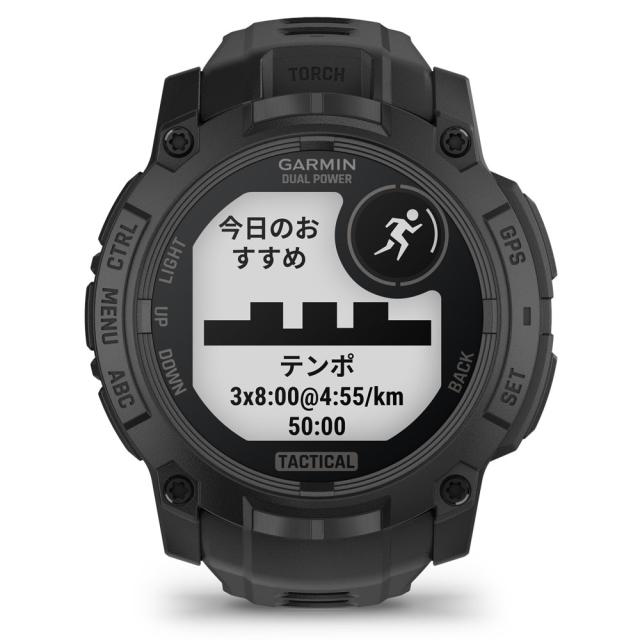 ガーミン Instinct 3 Dual Power 50mm Black / Tactical Black【Suica