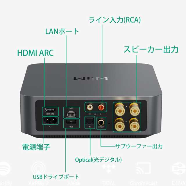 WiiM WIM-WAMP-SG ストリーマー機能内蔵アンプ（グレイ）《WiiM Amp》WiiM[WIMWAMPSG] 返品種別A