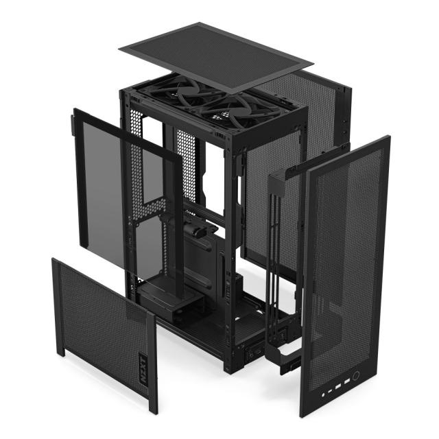 NZXT CI-H21FB-01 H2 FLOW 縦型コンパクト mini-ITX PCケース（ブラック）[CIH21FB01] 返品種別B_4