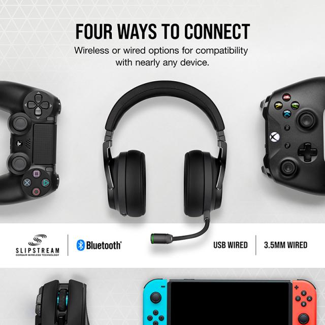 CORSAIR｜コルセア CA-9011188-AP ワイヤレス/有線接続 ゲーミングヘッドセット Virtuoso RGB WIRELESS XT[CA9011188AP] 返品種別A_6