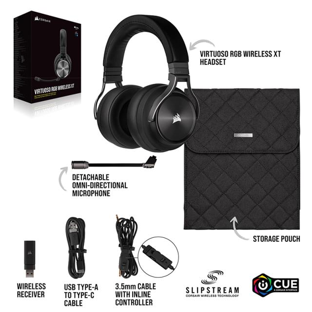 CORSAIR｜コルセア CA-9011188-AP ワイヤレス/有線接続 ゲーミングヘッドセット Virtuoso RGB WIRELESS XT[CA9011188AP] 返品種別A_7