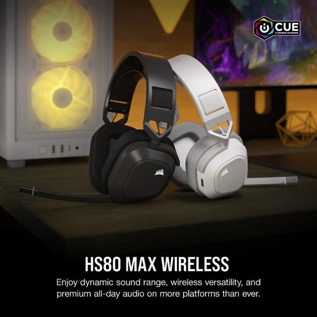 CORSAIR｜コルセア 2.4 GHz/Bluetooth ワイヤレスゲーミングヘッドセット(ホワイト) HS80 MAX WIRELESS White CA-9011296-AP返品種別A_6