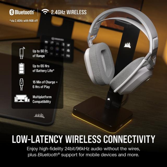 CORSAIR｜コルセア 2.4 GHz/Bluetooth ワイヤレスゲーミングヘッドセット(ホワイト) HS80 MAX WIRELESS White CA-9011296-AP返品種別A_7