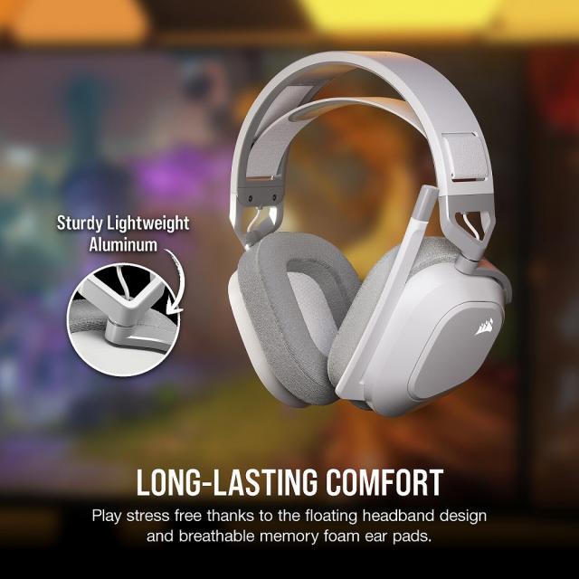 CORSAIR｜コルセア 2.4 GHz/Bluetooth ワイヤレスゲーミングヘッドセット(ホワイト) HS80 MAX WIRELESS White CA-9011296-AP返品種別A_8