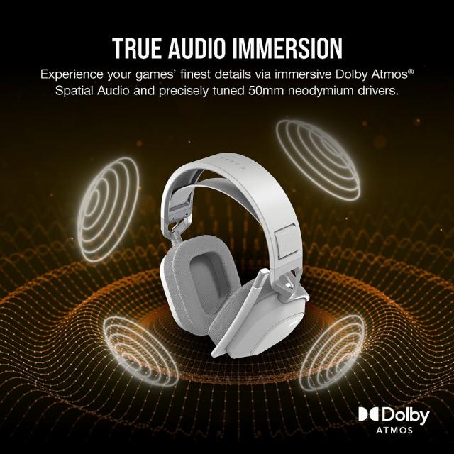 CORSAIR｜コルセア 2.4 GHz/Bluetooth ワイヤレスゲーミングヘッドセット(ホワイト) HS80 MAX WIRELESS White CA-9011296-AP返品種別A_9