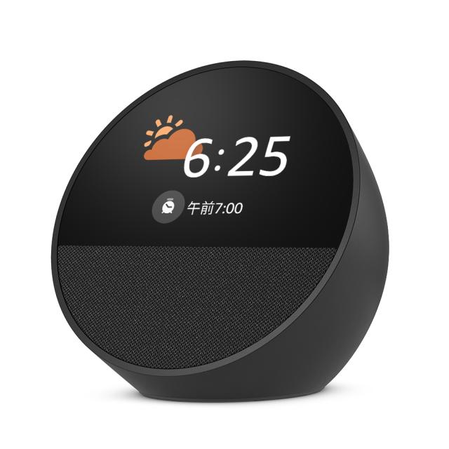 Amazon（アマゾン） B0C2S4K41G Echo Spot（2024年発売） - スマートアラームクロック with Alexa、鮮やかなサウンド (ブラック)[B0C2S4K41G] 返品種別A_1