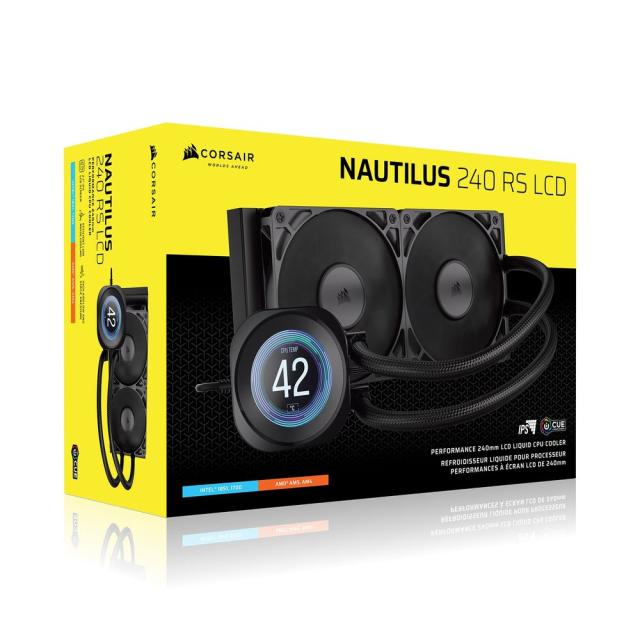 CORSAIR｜コルセア CW-9061031-WW 水冷一体型CPUクーラー NAUTILUS 240 RS LCD（ブラック）[CW9061031WW] 返品種別B_14