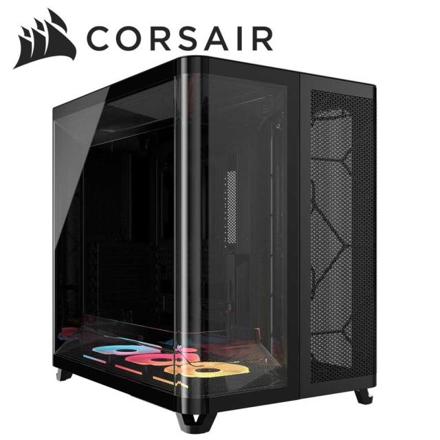 CORSAIR｜コルセア CC-9011320-WW ミドルタワー型PCケース AIR 5400 LX-R RGB iCUE LINK トリプルチャンバー（ブラック）[CC9011320WW] 返品種別B