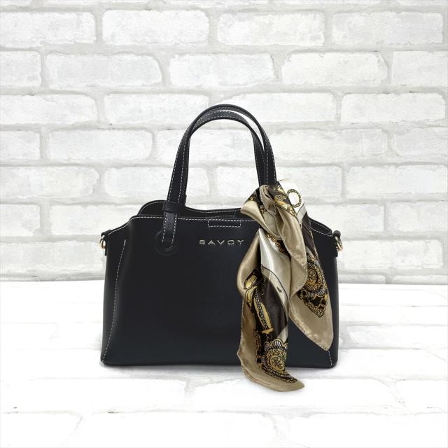 ファクトリーフジタ レディース くるみハトメ 2WAY ショルダーバッグ（ブラック） 13102998-BK返品種別A