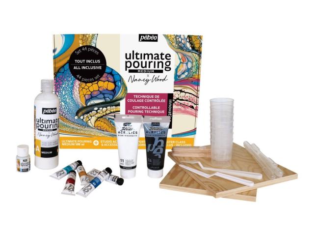 ペベオ アルティメットポーリング43アイテムキット pebeo Fluid medium and acrylic paint set - Ultimate Pouring 524704返品種別B