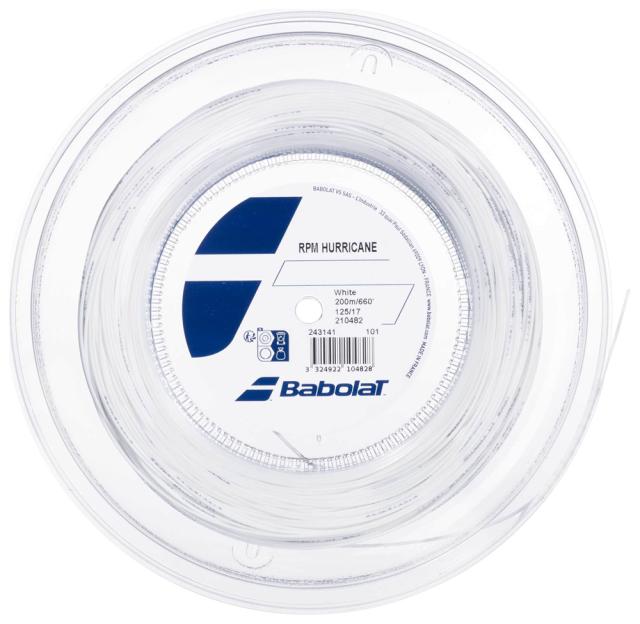 BabolaT(バボラ) 硬式テニス用 ストリング RPMハリケーン 200m（ホワイト・ゲージ：125） RPM Hurricane 243141-101-125返品種別A