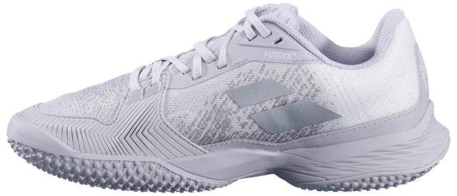BabolaT(バボラ) 3A1S25B684-1072-24.5 レディース テニスシューズ　ジェット マッハ 3 サンドグラス（ホワイト×グレー・サイズ：24.5cm）Jet Mach 3 Sand Grass Women[3A1S25B6841072245] 返品種別A