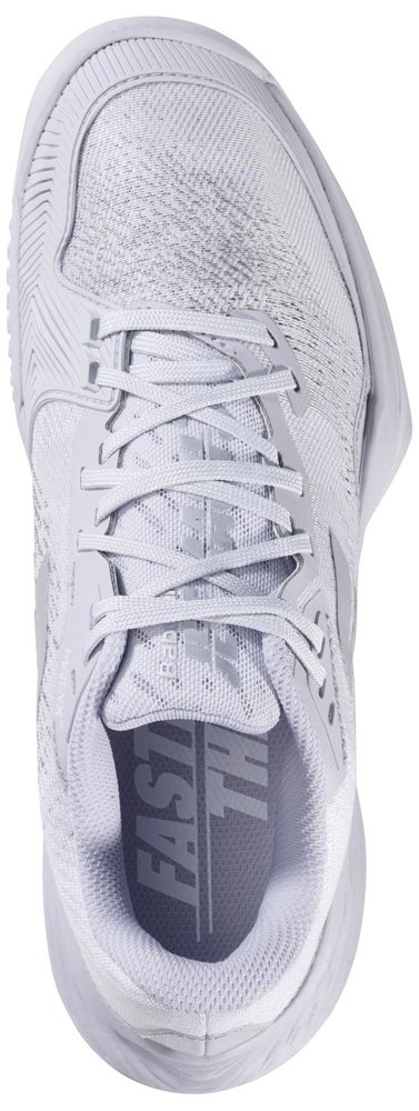 BabolaT(バボラ) 3A1S25B684-1072-24.5 レディース テニスシューズ　ジェット マッハ 3 サンドグラス（ホワイト×グレー・サイズ：24.5cm）Jet Mach 3 Sand Grass Women[3A1S25B6841072245] 返品種別A