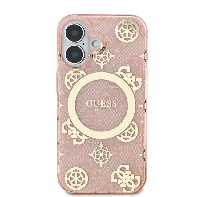 innoTech iPhone 16用 MagSafe対応 ケース（ピンク） GUESS HC MAGSAFE IML PEONY ON 4G BACKGROUND PINK IP16 GUHMP16SH4PYEEP返品種別A