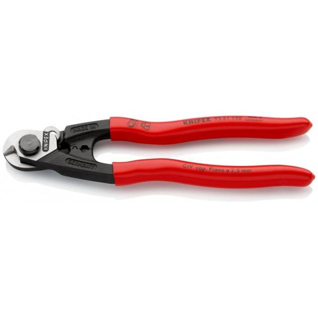 クニペックス 95 61 190 ワイヤーロープカッター 190mm (台紙付き)KNIPEX[9561190KNIPEXKI] 返品種別B