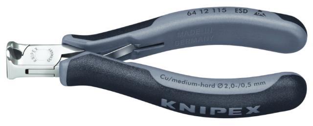 クニペックス 64 12 115 ESD エレクトロニクスエンドカッティングニッパー 115mm 静電気防止KNIPEX[6412115ESDKNIPEX] 返品種別B